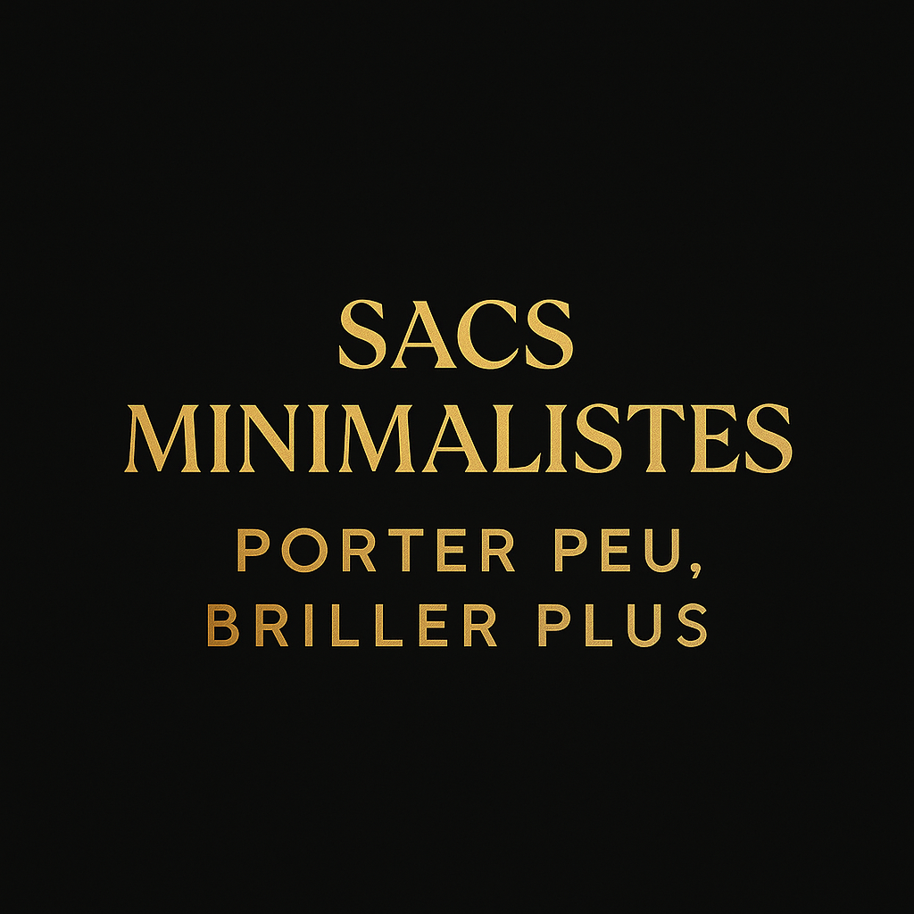 Sacs Minimalistes — Porter Peu, Briller Plus