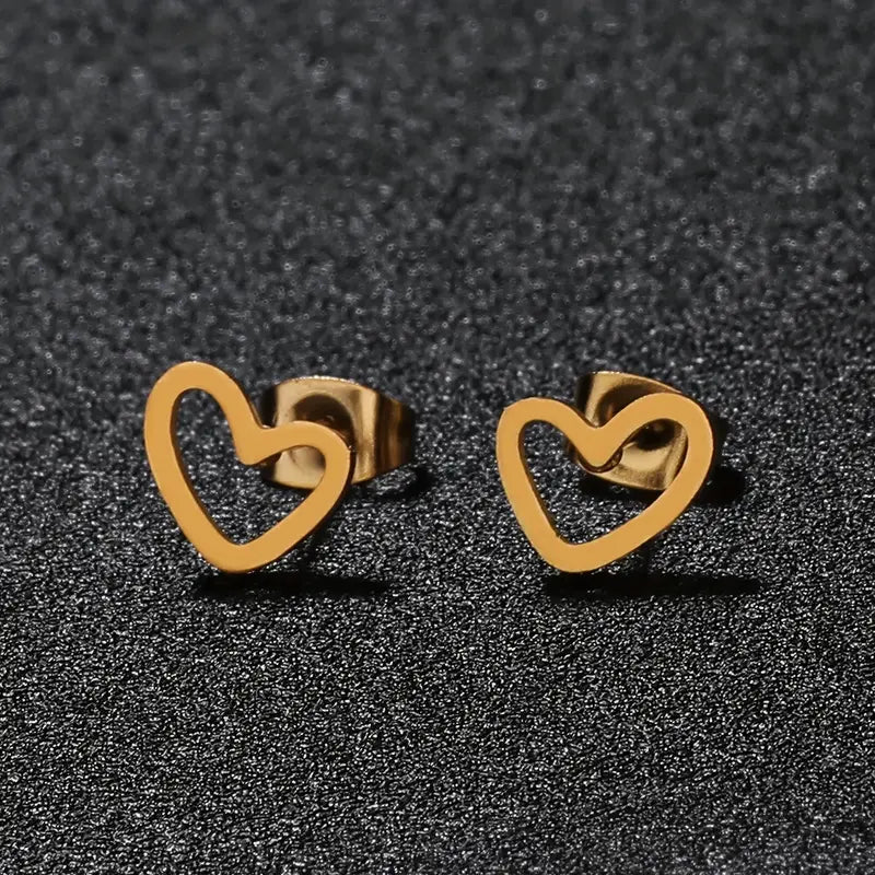 Mini Boucles d’Oreilles Cœur Doré