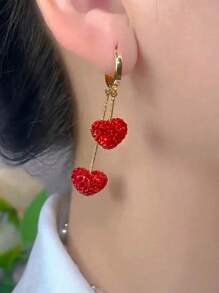 Boucles d’Oreilles Cœurs Rouges – Passion & Éclat ❤️