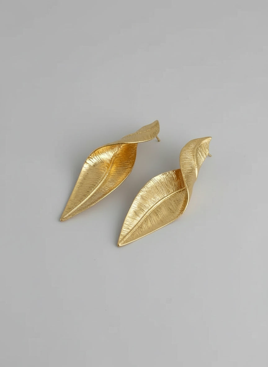 Boucles d’oreilles Feuille d’Aube - Or et Argent