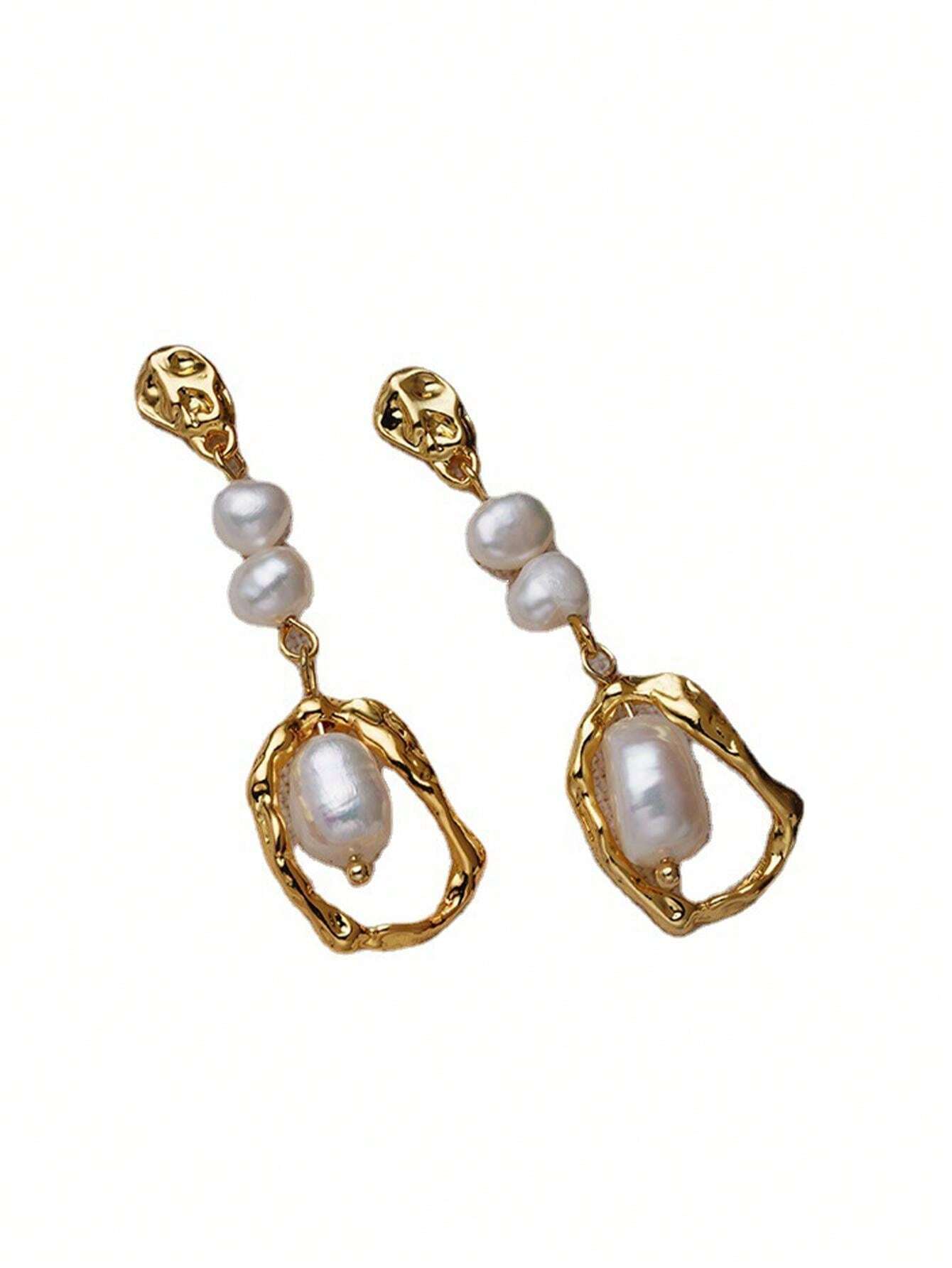 Boucles d’Oreilles Perles Dorées – Élégance Intemporelle