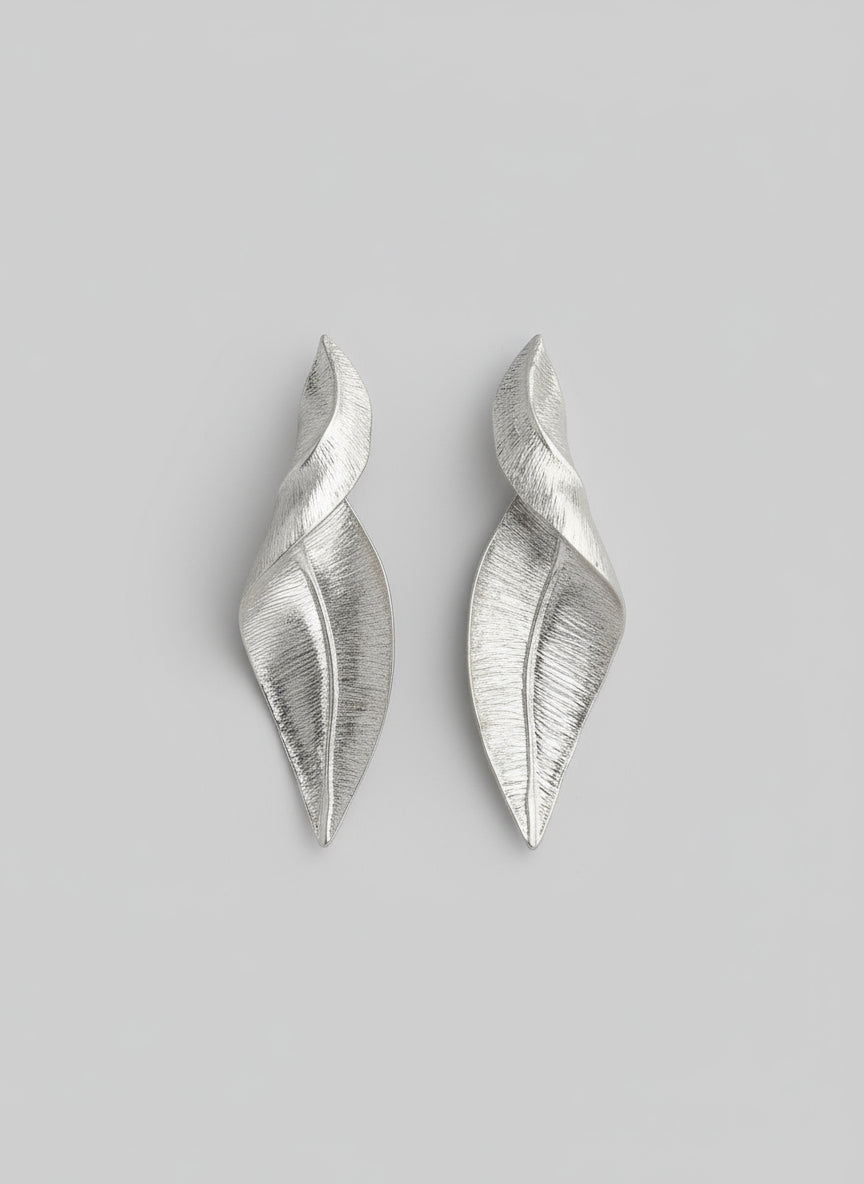 Boucles d’oreilles Feuille d’Aube - Or et Argent