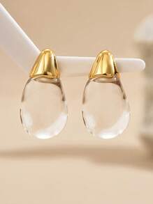 Boucles d’oreilles “Goutte de Lumière” – Acier Inoxydable