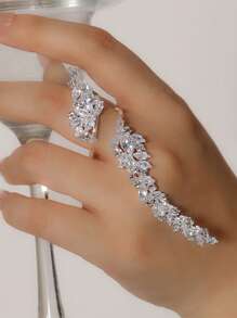 Bague Élégance Cristalline Argentée et  Cristalline Dorée