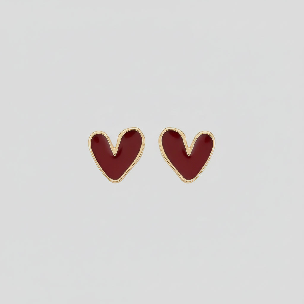 Boucles d’Oreilles Cœur Cramoisi