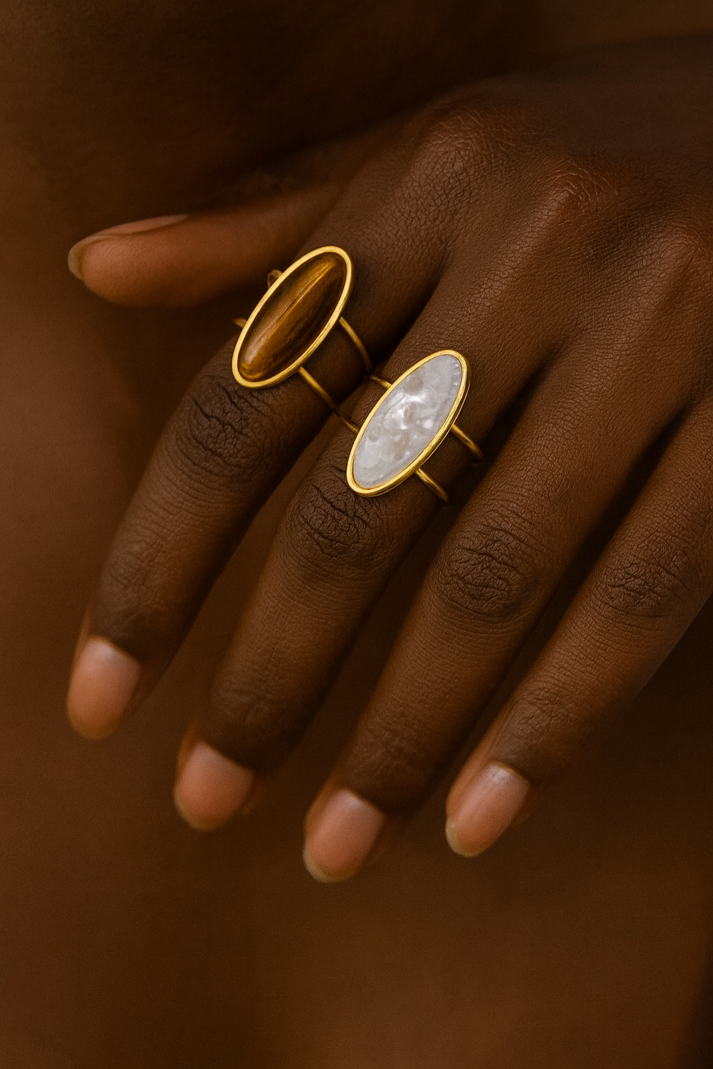 Bague Élégance Solaire -– Duo de Lumière