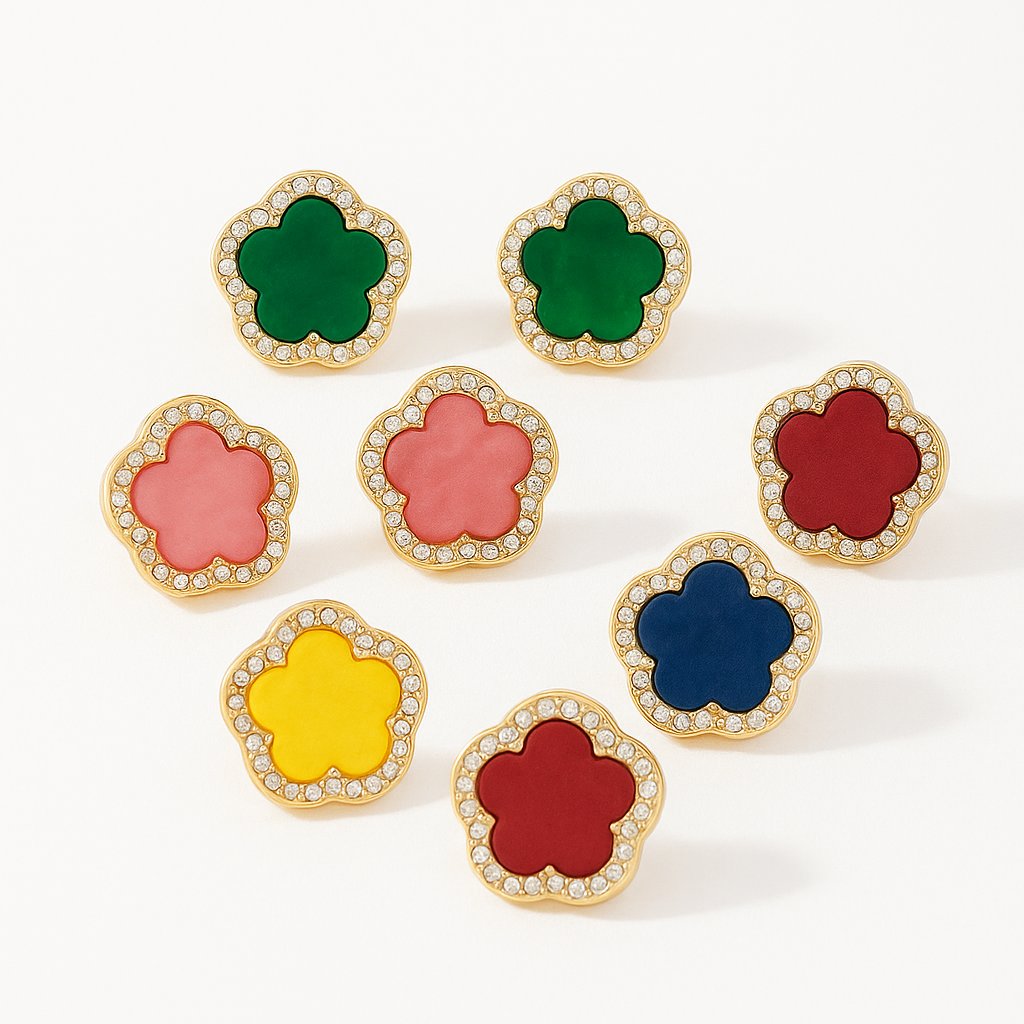 Boucles d’oreilles Trèfle Éclat — Multicolores et Lumineuses