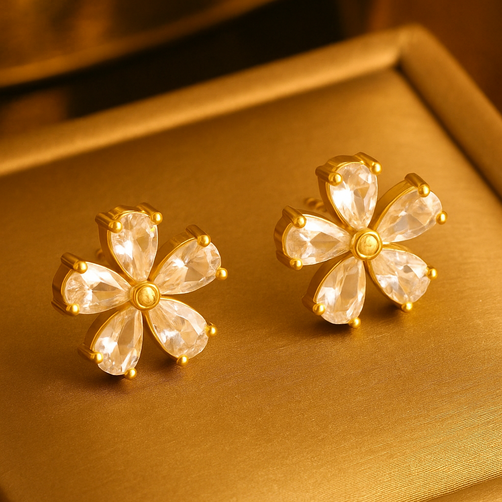 Boucles d’oreilles Fleur Éclat Doré