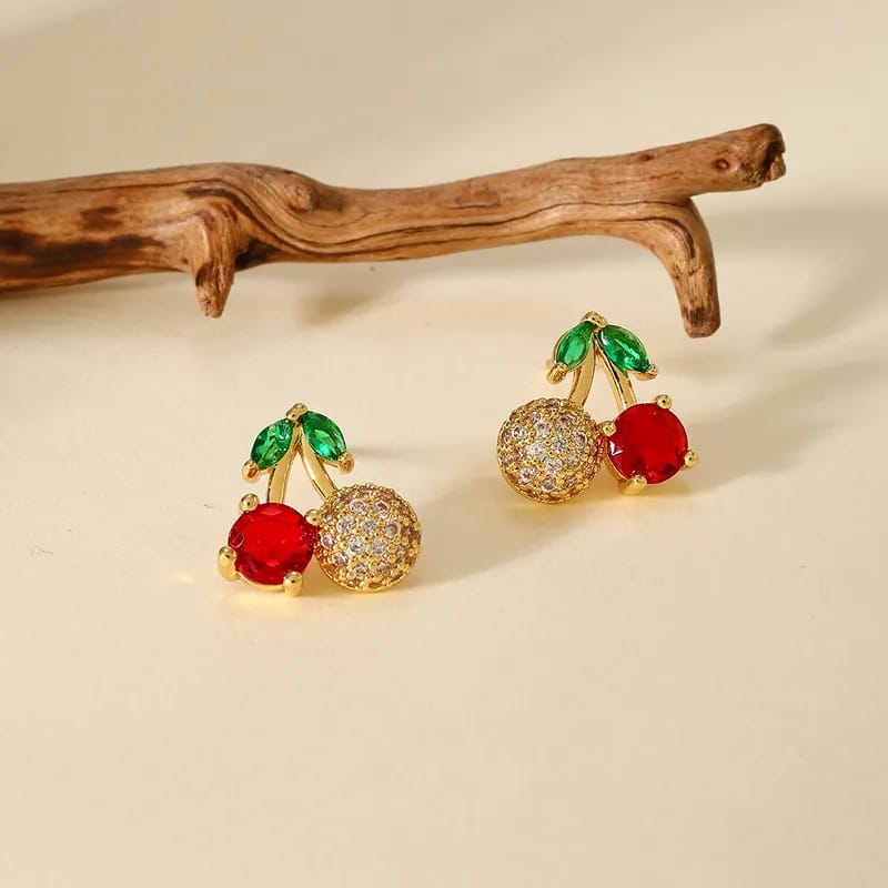 Boucles d’Oreilles Cerise Luxe – Éclat façon Rubis