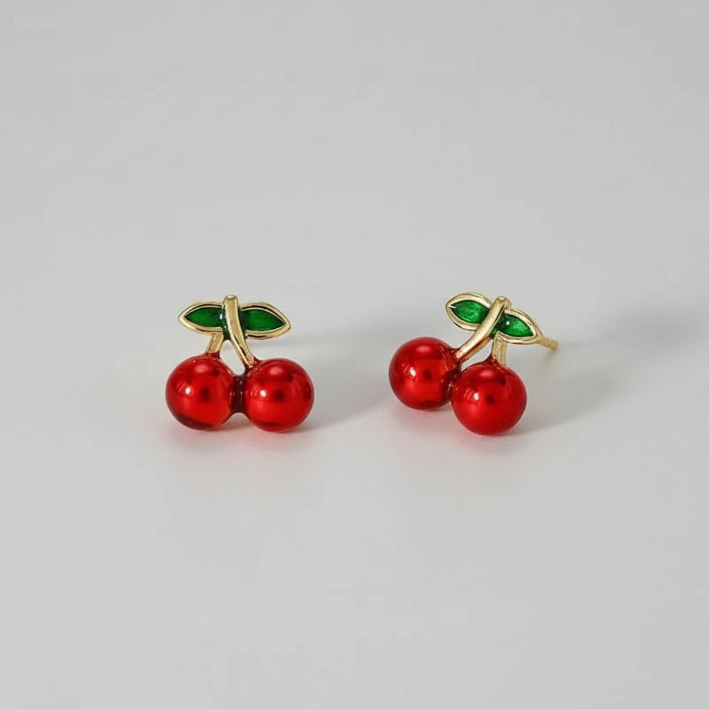 Boucles d’Oreilles Cerise – Éclat Gourmand