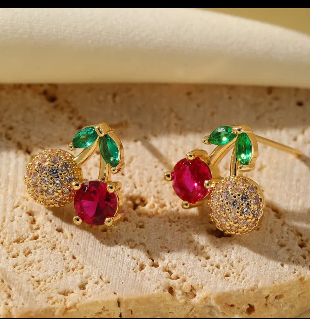 Boucles d’Oreilles Cerise Luxe – Éclat façon Rubis
