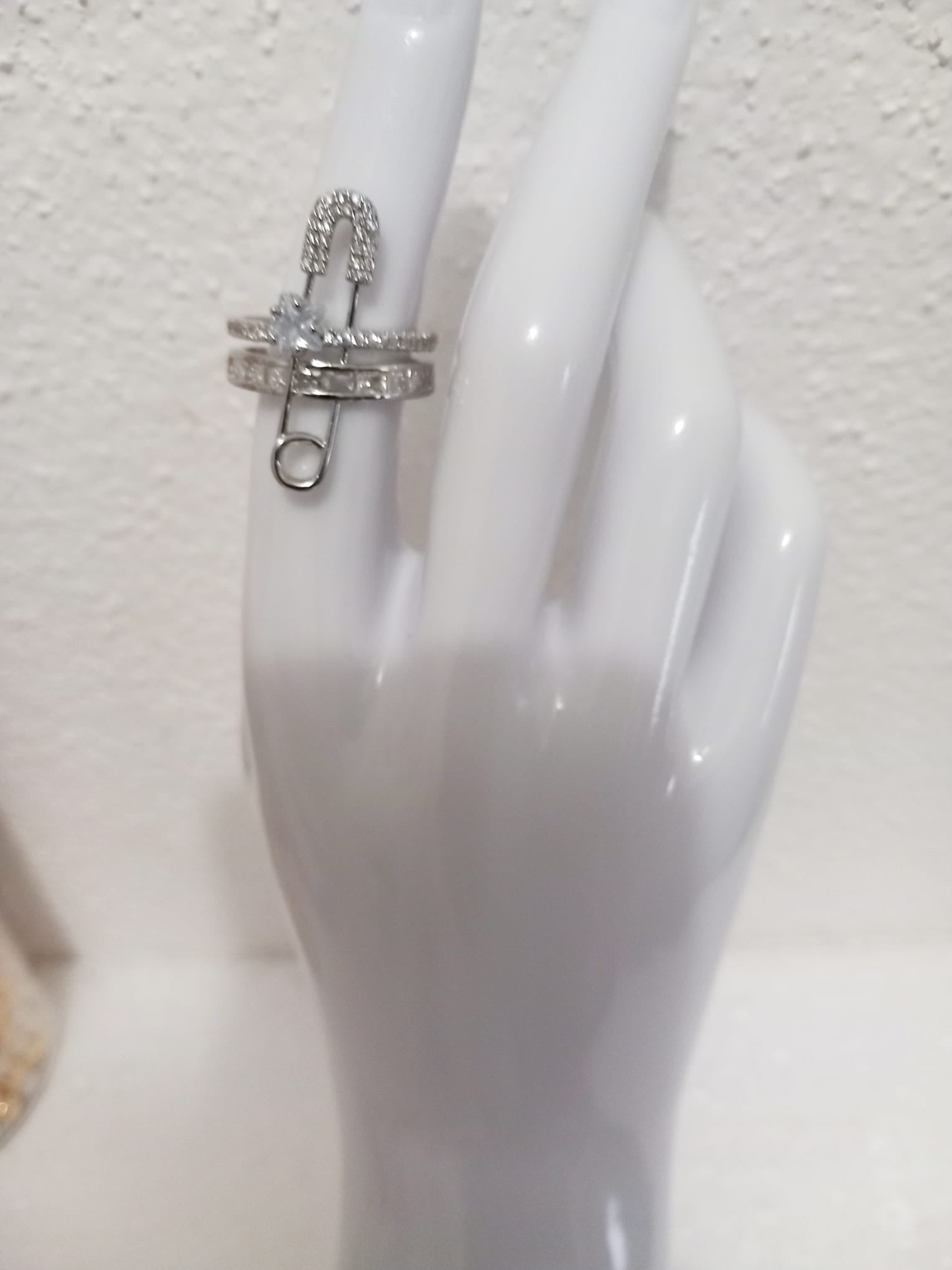 Bague Sécurité Étoilée – Strass Brillants