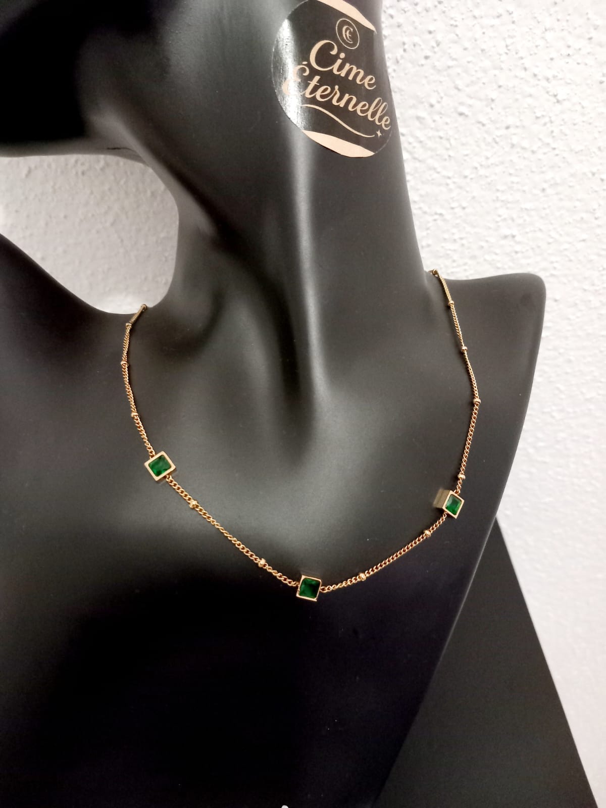 Collier fin en acier inoxydable – Éclat de strass