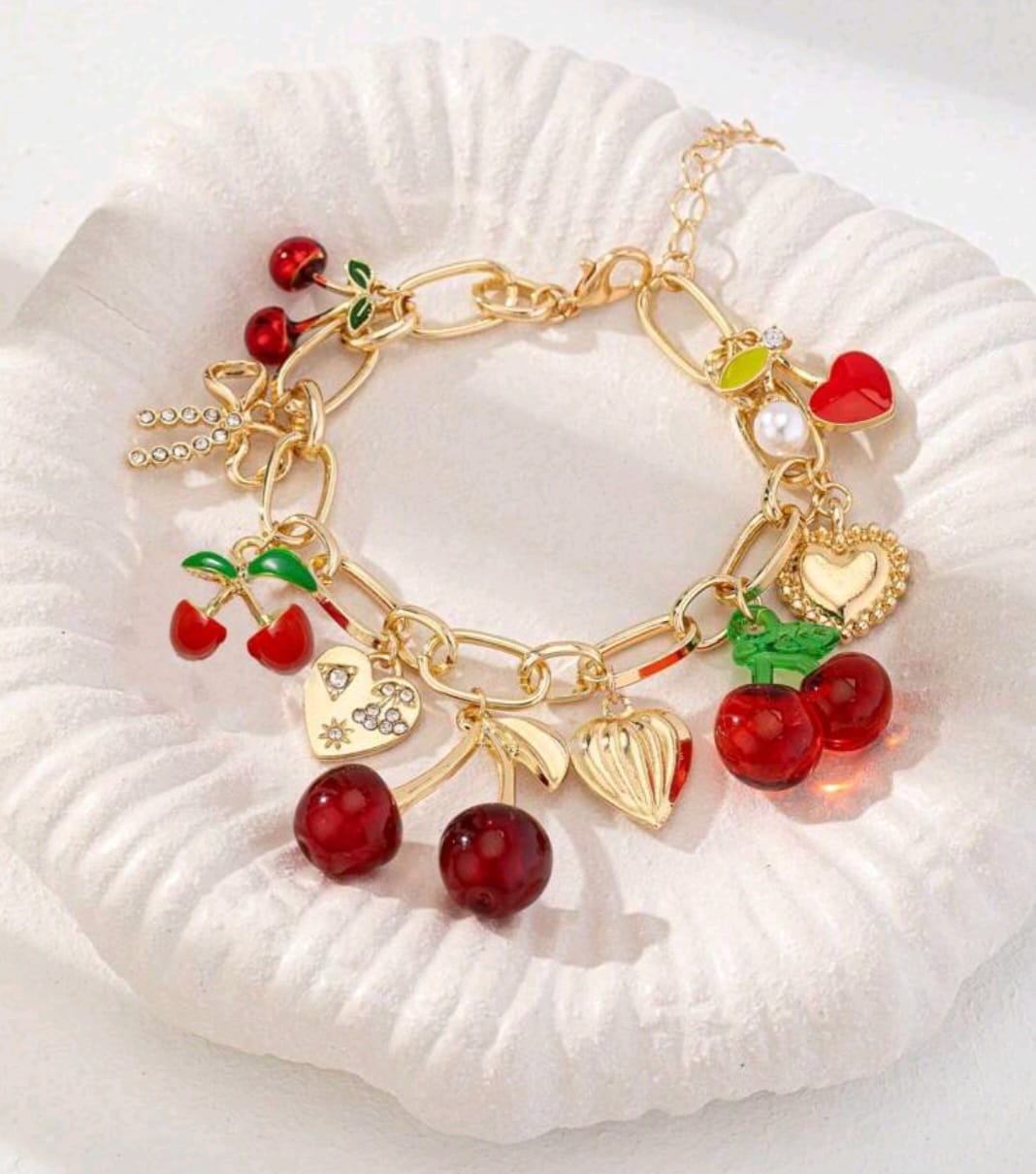 Bracelet Charms Cerises – Douceur Fruitée 🍒